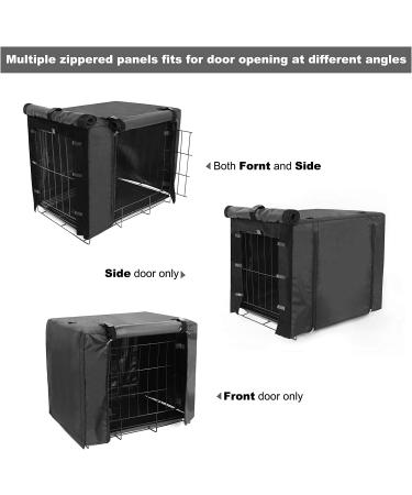 Durable Double Door Dog Crate Cover for Large Pets | Universal Fit for 24-48 inch Wire Crate | Black | 48L x 30W x 33H - Buy Online on SooperMarket.com