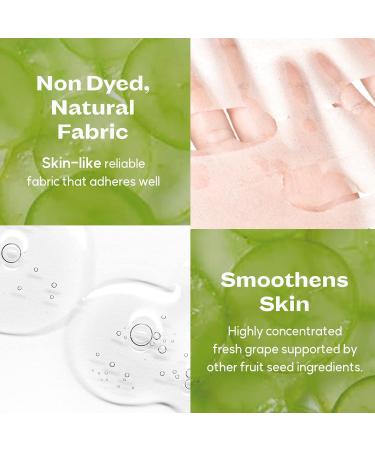 FRUDIA WELCOS Green Grape Pore Control Mask - Korean Sheet Mask for Pore Minimizing & Oil Control (Pack of 10 - Buy Online on SooperMarket.com