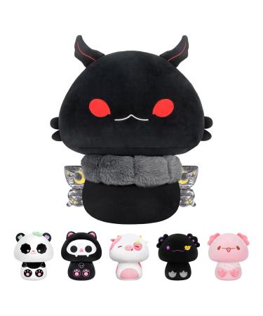 Mewaii 14'' Soft Mothman Mushroom Stuffed Animal Plush Pillow Squishy Toy - Black Black Moth 14 Inch
