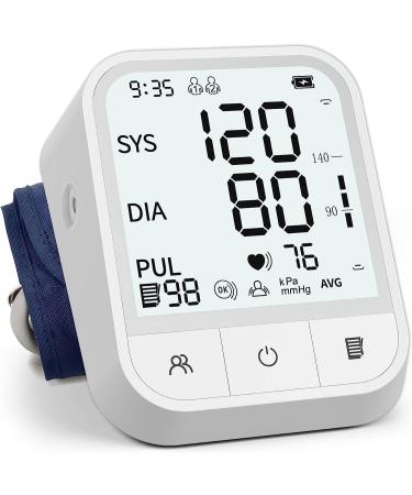 AOJOO Automatic Upper Arm Blood Pressure Monitor with Large LCD Display - Adjustable Digital BP Cuff Kit - 198 Sets Memory - Storage Bag, White - Buy Online on SooperMarket.com