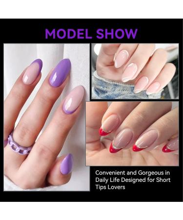 240PCS Gelike Short Almond Nail Tips - Full Cover Gel X Pre-Etched False Nails for Extensions - Buy Online on SooperMarket.com