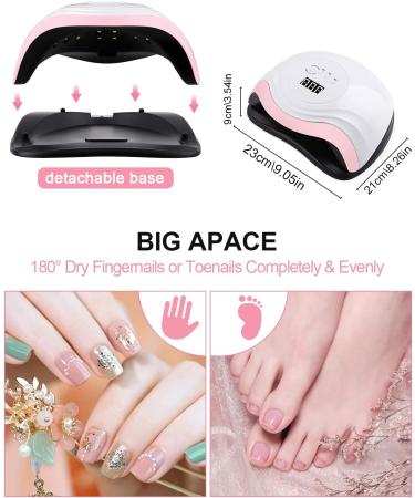 Neflsi 168W Nail Dryer Lamp | 36 UV LED Professional Nail Lamp with Smart Sensor & Timer for Gel Nails | Perfect for Fingernails & Toenails - Buy Online on SooperMarket.com