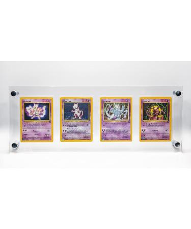 Trading Card Display Stand - 4 Slot Clear Acrylic Holder with UV Protection - Buy Online on SooperMarket.com