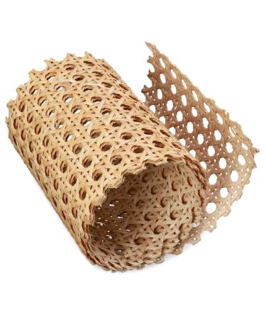 Pllieay 4.5  Width Natural Rattan Cane Webbing Roll  Pre-Woven Wicker Cane Webbing Net 1/2 Fine Open Mesh Cane for Furniture Decor  Caning DIY Projects (3 Feet Roll)