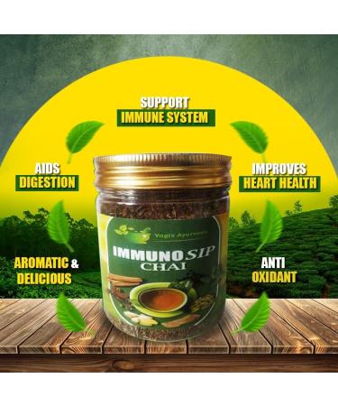 Yogis Ayurveda Immuno Sip Chai Tea With Tulsi Arjun Chaal Ginger And 4 Other Herbs And Spices. Loose Tea 100g. Eases Flu & Cold Symptoms Keeps Heart & Immune System Healthy Reduces Tiredness. - Buy Online on SooperMarket.com