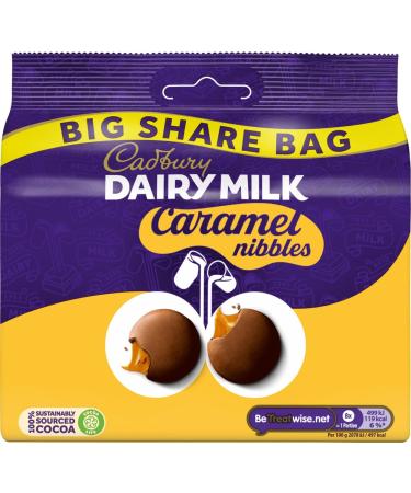 Cadbury Dairy Milk Caramel Nibbles Chocolate Bag 186g 186g (Pack of 1)