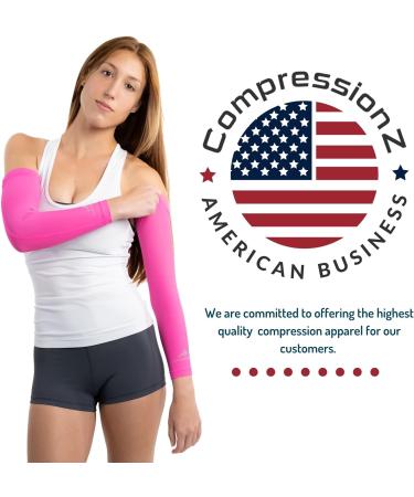 CompressionZ UV Protection Compression Arm Sleeves Pink XS for Men & Women - Buy Online on SooperMarket.com