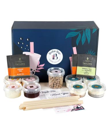 MBTK - 4 (Boba Bar London | Sahara Milk Bubble Tea Kit | 4 Milk Tea Flavours | 4 Boba & Jelly Toppings | Tapioca Pearls | 4 Bamboo Straws | 4 Tea Bags | 2 Recipe Cards )