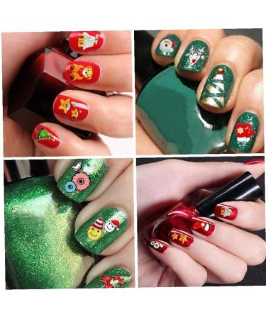 Christmas Nail Stickers Decals 3D Nail Art Stencils Designs Self Adhes TIP Nail Art Stickers Creat Design New Year Stickers Christmas Decor Practical - Buy Online on SooperMarket.com