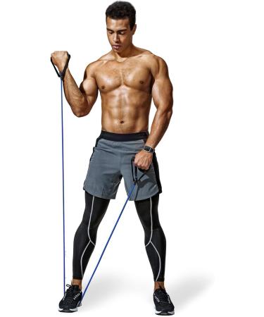 Resistance Band with Handles + Free Door Anchor & Workout Guide | Medium Resistance Tubes for Men and Women - Buy Online on SooperMarket.com
