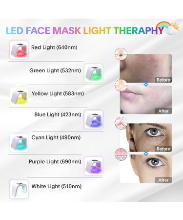 Fxtiaa LED Face Light Therapy Mask - 7 in 1 Color LED Facial & Body Beauty Device | International Shipping Available - Buy Online on SooperMarket.com
