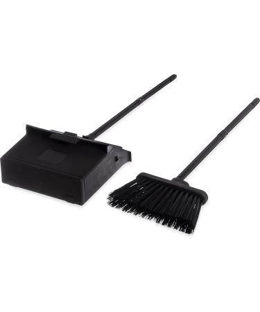 Duo-Pan Plastic Lobby Pan and Duo-Sweep Broom Combo | 36 Overall Length x 11-51/64 Width | Black - Buy Online on SooperMarket.com