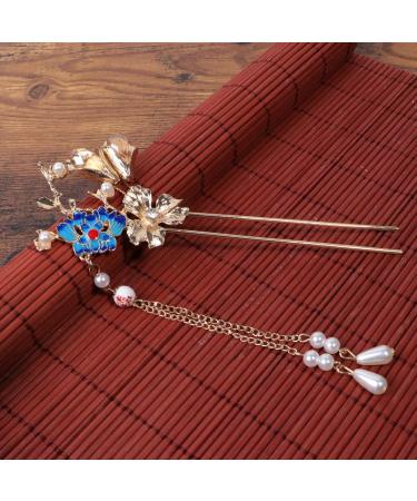 Minkissy Chinese Hair Stick 1 Pair of Retro Flower Hair Chopsticks Hairpin Japanese Chignon Pin Vintage Hair Accessories - Buy Online on SooperMarket.com