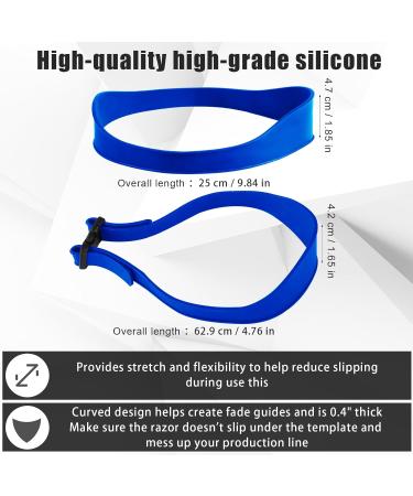 Hair Trimming Guide Blue Adjustable Hair Cut Guides Fade Guide Tool Neckline Shaving Template with 2 Hair Bands for Home Use Barber Shops Hair Salons Makeup Rooms - Buy Online on SooperMarket.com