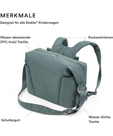 Stokke Xplory X Wrap Pocket | Versatile Shoulder Bag & Backpack | UPF 50+ Water-Repellent Easy to Clean - Cool Teal - Buy Online on SooperMarket.com