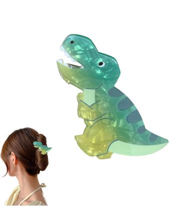 Acrylic Dinosaur Hair Clip Fashion Cute Plate Dinosaurs Hair Clip Nonslip Acrylic Headdress Styling Tools Strong Hold Hair Accessories For Everyday Use Green