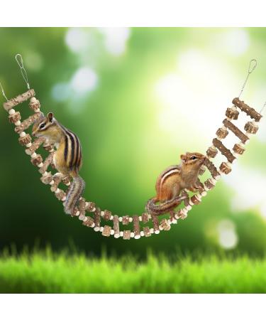 Shop Bird Parrot Ladder Bridge Toy | Natural Pepper Wood Swing & Climbing Accessories for Birds Rats & Hamsters | 18 Ladders - 51.96 x 3.93 Inches - Buy Online on SooperMarket.com