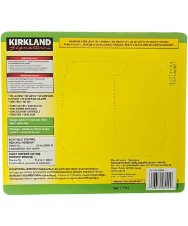 Kirkland signature Vitamin D3 1000 IU Tablets (2 X 360) 720 Count - Buy Online on SooperMarket.com