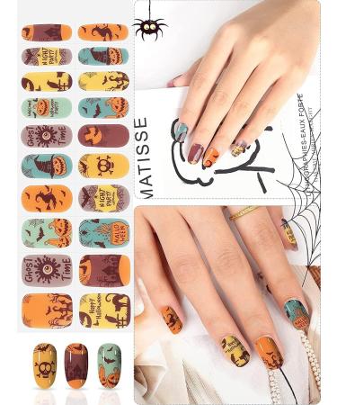 EBANKU Halloween Gel Nail Polish Strips - 20 Stickers for Pumpkin Witch Nail Designs with Nail File Stick - UV/LED Lamp Required - Buy Online on SooperMarket.com