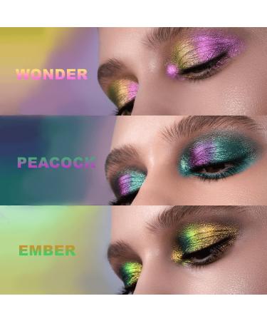 Multichrome Liquid Eyeshadow - Chameleon Metallic Green Gold Color Shifting - High Pigmented & Waterproof Glitter Eye Shadow (EMBER) - Buy Online on SooperMarket.com