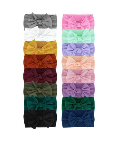 Jmmitha Baby head band baby girls newborn hair band headband soft headband baby jewelry baby jewelry baby gifts & baptism (b - 16 pieces)
