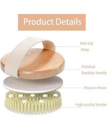 2 Pack Natural Soft and Hard Boar Bristle Body Brushes for Exfoliating and Cleansing - Round Massage Bath Brushes for Whole Body, Promotes Blood Circulation - Buy Online on SooperMarket.com