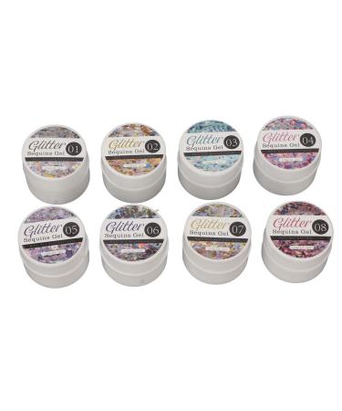 Glitter Gel Nail Polish Set Long-Lasting UV LED 8 Colors Smooth Texture Shellac Gel Varnish UV Gel Polish Nail Polish for Beginners Nail Art Manicure