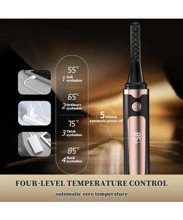 Heated Eyelash Curler 4 Heating Levels Electric Eyelash Curler Eyelash Curlers with Comb and LED Display USB Rechargeable 5 Min Auto Off Lash Curler Gifts for Her Lash Curler - Buy Online on SooperMarket.com