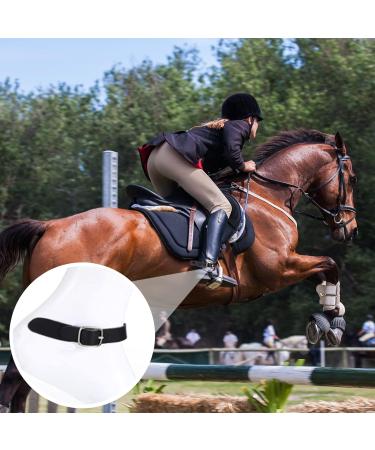 Agate Black Leather Spur Straps - 50cm/19.7in Stainless Steel Buckle Perfect for Horse Riding & High Boots | Premium Horse Accessories - Buy Online on SooperMarket.com
