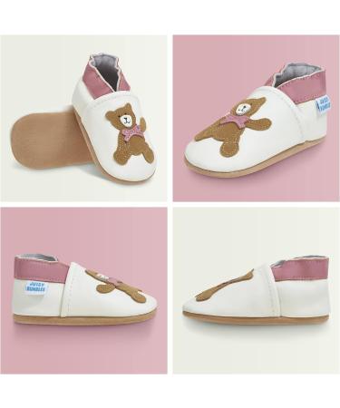 Soft Sole Baby Shoes for Girls and Boys | Leather Toddler Walking Shoes 12-18 Months Pink Teddy - Buy Online on SooperMarket.com