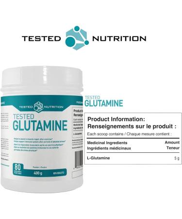 Tested Nutrition Tested Glutamine | 5 Grams L-Glutamine Powder for Post Workout Recovery Immunity & Gut Health | Vegan Friendly | Unflavoured 80 Servings (400 g) - Buy Online on SooperMarket.com