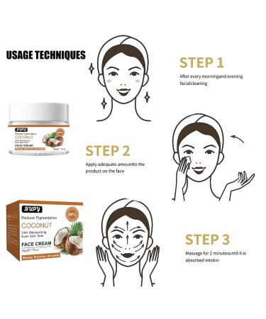 Coconut Face Cream | 24-Hour Moisturising & Revitalising | Reduce Pigmentation & Even Skin Tone | 50g - Shop Internationally - Buy Online on SooperMarket.com