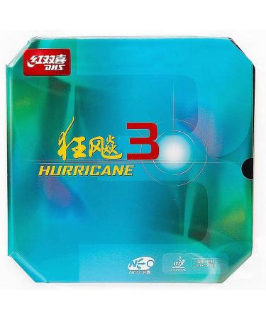 SixBuys DHS Table Tennis Rubber Hurricane 3 NEO Sheet Ping Pong Rubber Hardness 39/40 2.15mm 40 Black