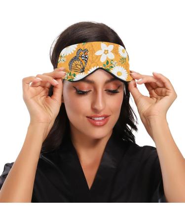 Haskirky Light Blocking Eye Mask | Breathable & Adjustable for Men and Women | Ideal for Travel, Yoga, Meditation, Office, Deep Sleep | White Flower Print - Buy Online on SooperMarket.com