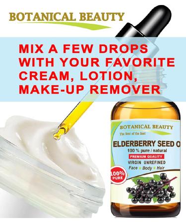 Shop 100% Pure Belgian Elderberry Seed Oil - Cold Pressed for Face Skin Hair & Nails | Botanical Beauty 15ml - Buy Online on SooperMarket.com