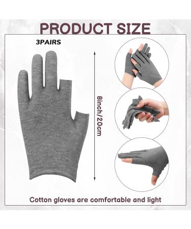 Lilbitty Cotton Gloves for Dry Hands - 3 Pairs Moisturizing Overnight Gray Gloves for Soft Skin - Buy Online on SooperMarket.com