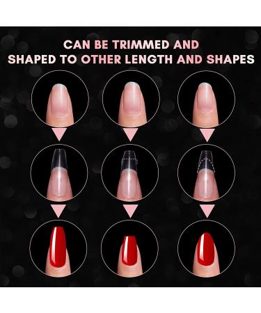 Makartt Clear Coffin Nail Tips - 500pcs Full Cover Press on Nails for Easy Extension & Manicure - 10 Sizes Acrylic False Nails for Gel Polish & Nail Art - Buy Online on SooperMarket.com