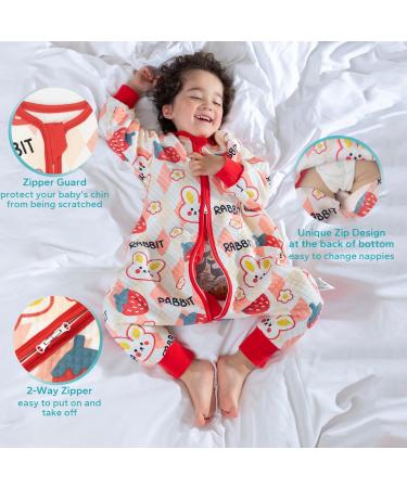 ZIGJOY Toddler Sleeping Bag 1.5 TOG | 100% Cotton Sleep Sack for 2-4T Baby | All Year Round Footed Baby Sleep Bag - Rabbit Design - Buy Online on SooperMarket.com
