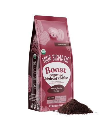 Four Sigmatic Boost Organic High Caf Coffee with L-Theanine and Cordyceps Mushroom Perform Ground Dark Roast 340g