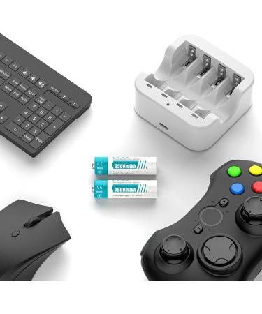 Buy 1.5V AA Rechargeable Batteries - 3500mWh High Capacity 1500 Cycles Fast Charge - 4 Pack Sky-Blue Li-ion Batteries for International Shipping - Buy Online on SooperMarket.com