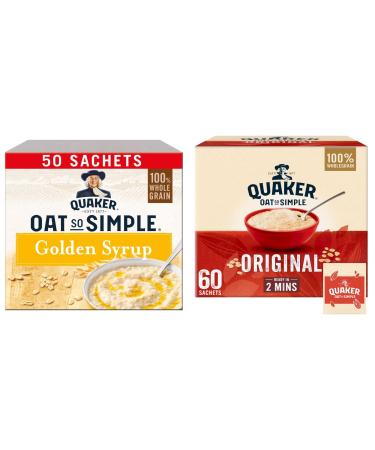 Quaker Oat So Simple Golden Syrup Porridge 50 x 36g & Quaker Oat So Simple Original 60 x 27g - By Shop 4 Less