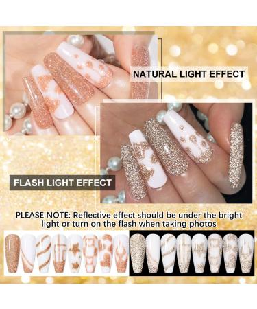 Supwee Champagne Reflective Gel Liner - Holographic Nail Art Glitter Gel for Fine Line Painting - 10ml - Buy Online on SooperMarket.com
