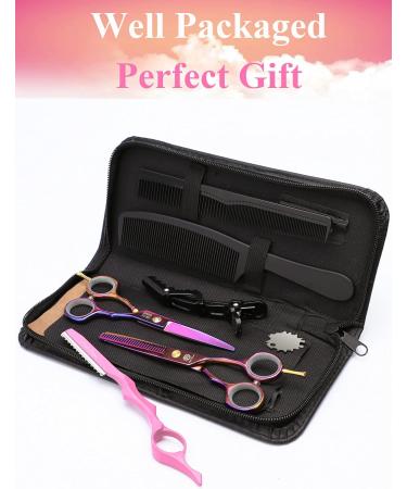 Professional Purple Dragon Hair Scissors Set - 5.5 Inch Iridescent Hairdressing Shears for Men & Women | Sharp Barber Tools for Beginners - Buy Online on SooperMarket.com