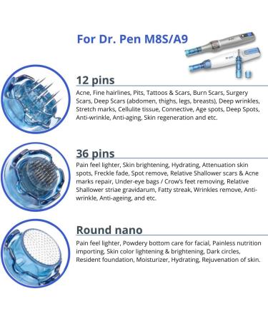 Dr. Pen Ultima M8S / A9 0.25mm Round Nano Cartridges - 10 Pack Disposable Replacement Parts - Buy Online on SooperMarket.com