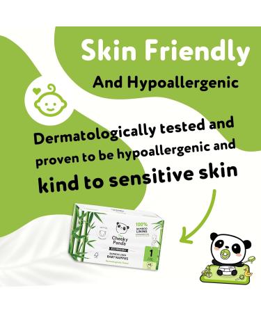 Buy The Cheeky Panda Bamboo Baby Diapers Size 1 (2-5kg) 48 Super Absorbent Sustainable Diapers for Sensitive Skin Up to 12 Hours Leak Protection - Buy Online on SooperMarket.com