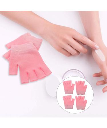 Beaupretty Gel Gloves Moisturizing Half Finger Spa Gloves for Dry Hands | Pink Hand-Cracked Lotion Gloves - Buy Online on SooperMarket.com