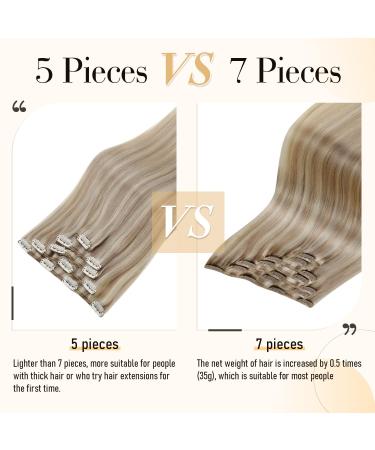 Shop Laavoo Clip-In Real Hair Extensions - Blonde Highlight Medium Blonde 35cm - 7 Piece 105g Set #16/21 & #16/22 - Buy Online on SooperMarket.com