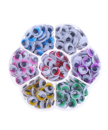 DECORA 240pcs 10mm Colors Wiggly Googly Eyes with Eyelash with Self-Adhesive DIY Scrapbooking Crafts Mix Color