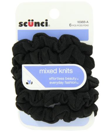 Scunci Mini Twisters Black 6 Pieces