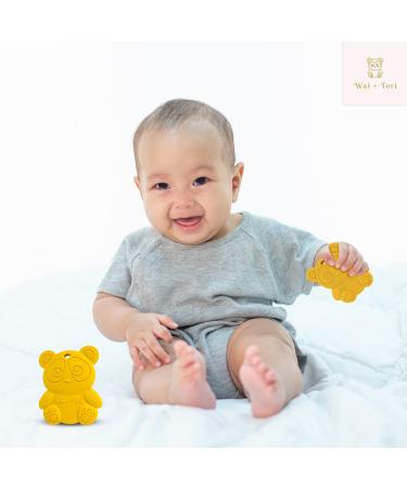Wai + Tori Silicone Panda Teething Toy  Food Grade and BPA Free Teether for Babies Sore Gums  Perfect Baby Gift for Boys and Girls  Baby Sower and Birthday Gift